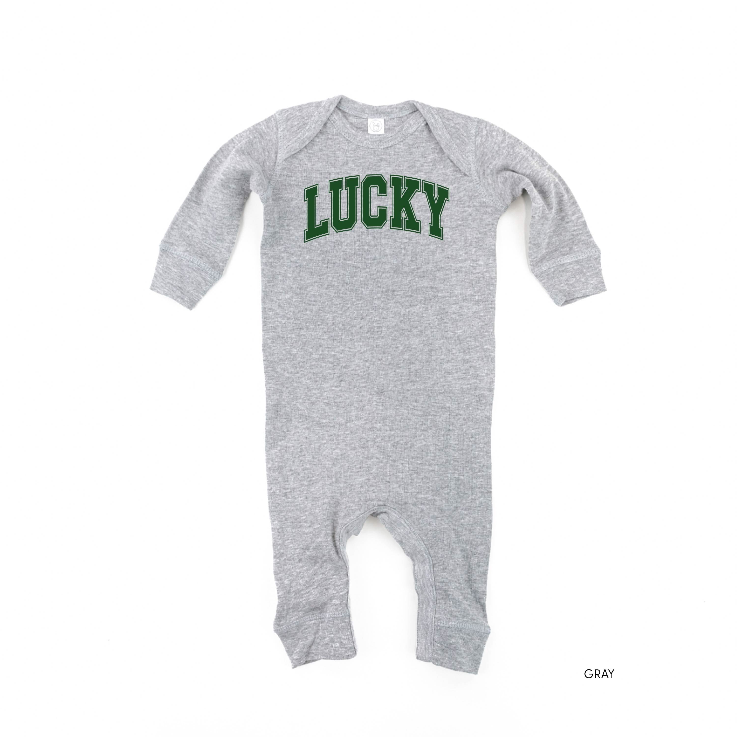 Lucky - Varsity Outline - Baby Sleeper Little Mama Shirt Shop