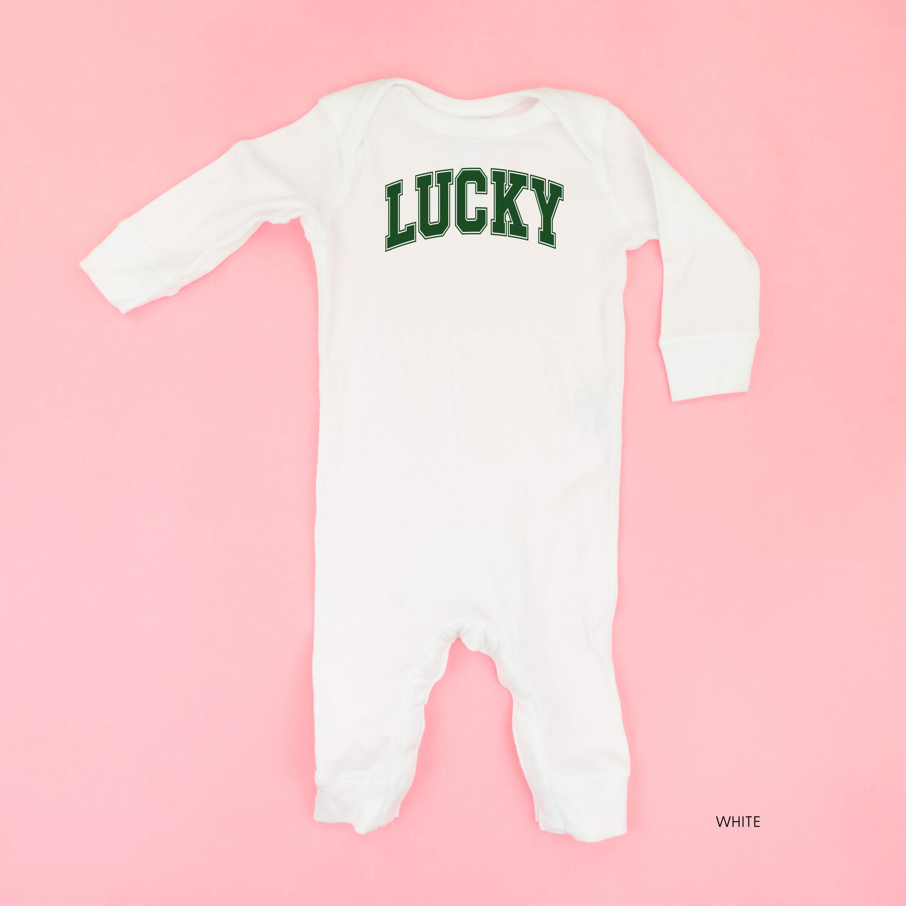 Lucky - Varsity Outline - Baby Sleeper Little Mama Shirt Shop