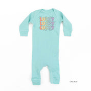 Bubble Letters & Stars Lucky x3 - Baby Sleeper Little Mama Shirt Shop