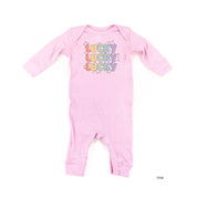 Bubble Letters & Stars Lucky x3 - Baby Sleeper Little Mama Shirt Shop