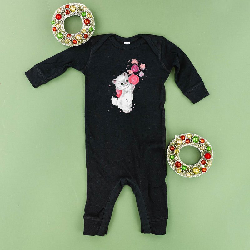 Christmas Kitten - One Piece Baby Sleeper – Little Mama Shirt Shop LLC