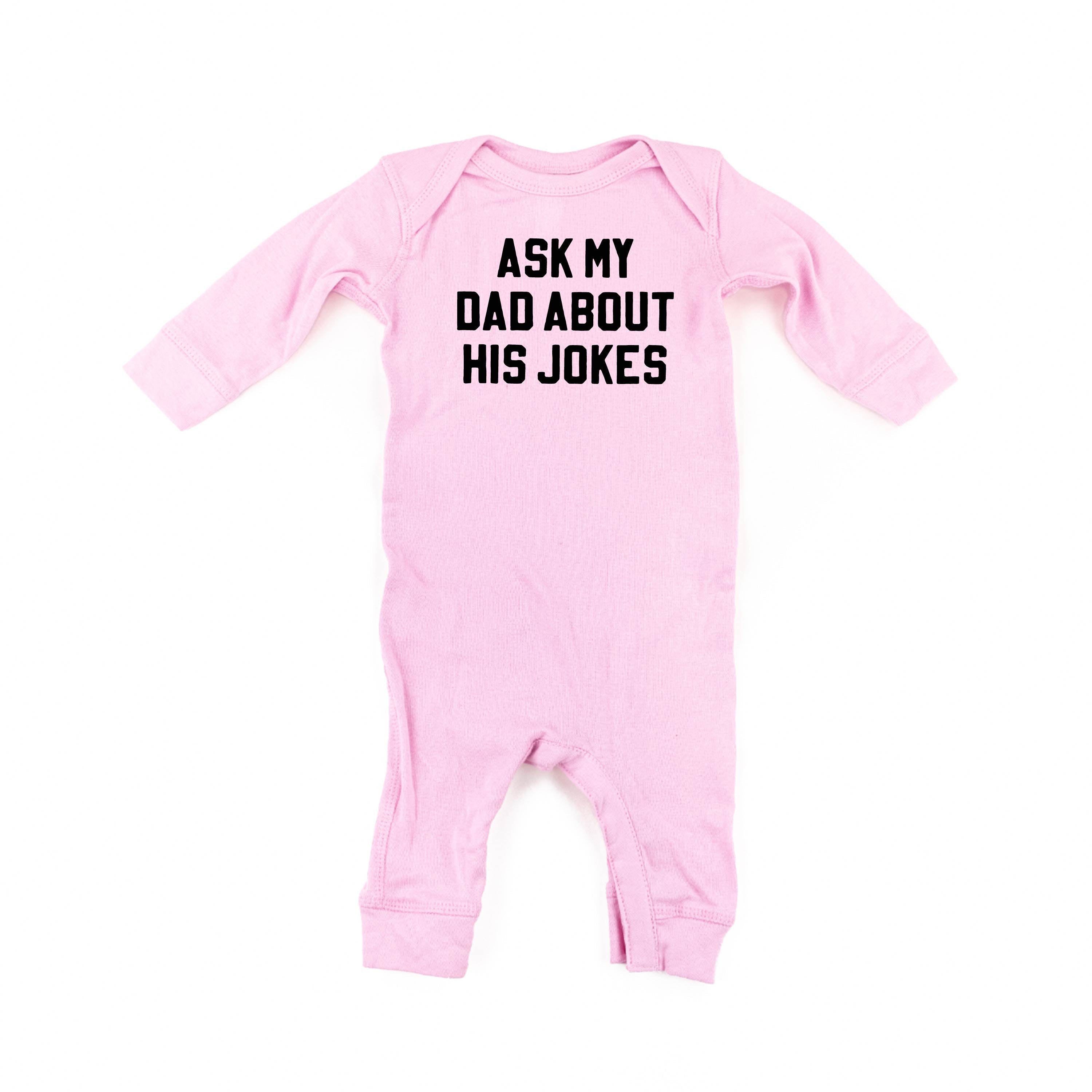Ask My Dad About His Jokes - Baby Sleeper Little Mama Shirt Shop