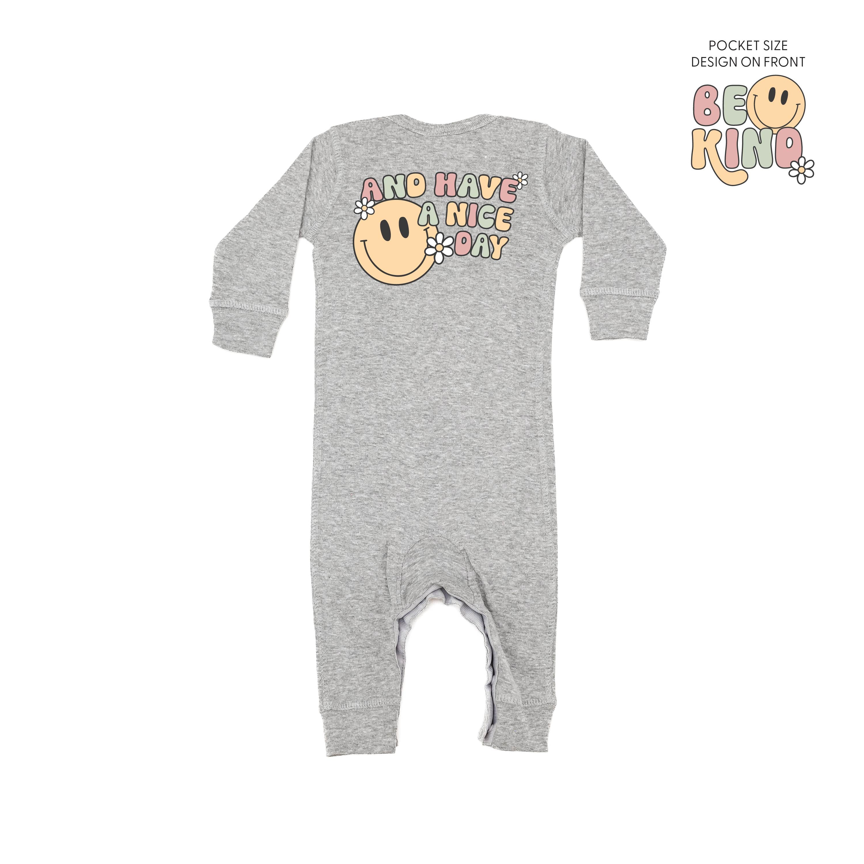 Be Kind Pocket on Front w/ And Have a Nice Day on Back - Baby Sleeper Little Mama Shirt Shop