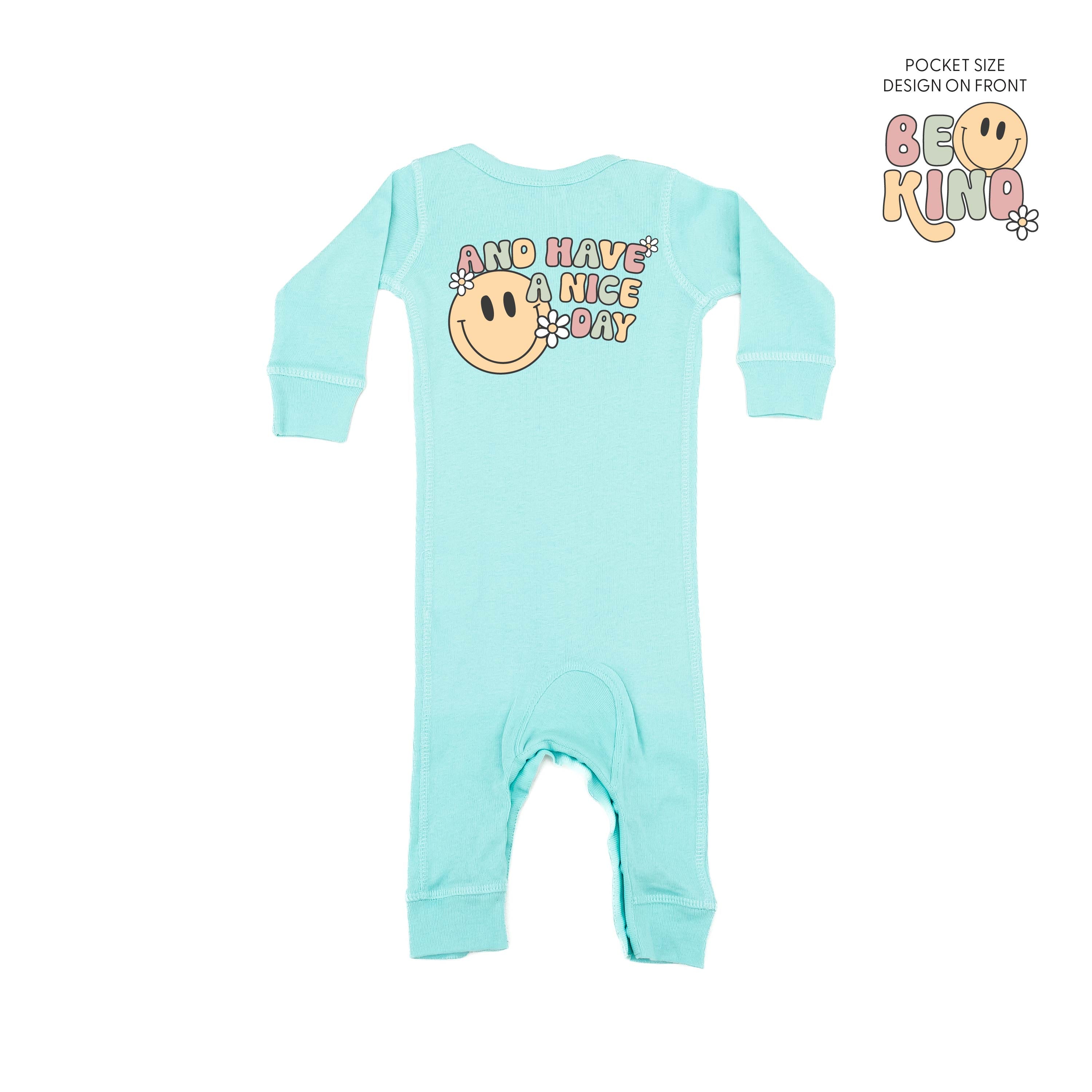 Be Kind Pocket on Front w/ And Have a Nice Day on Back - Baby Sleeper Little Mama Shirt Shop