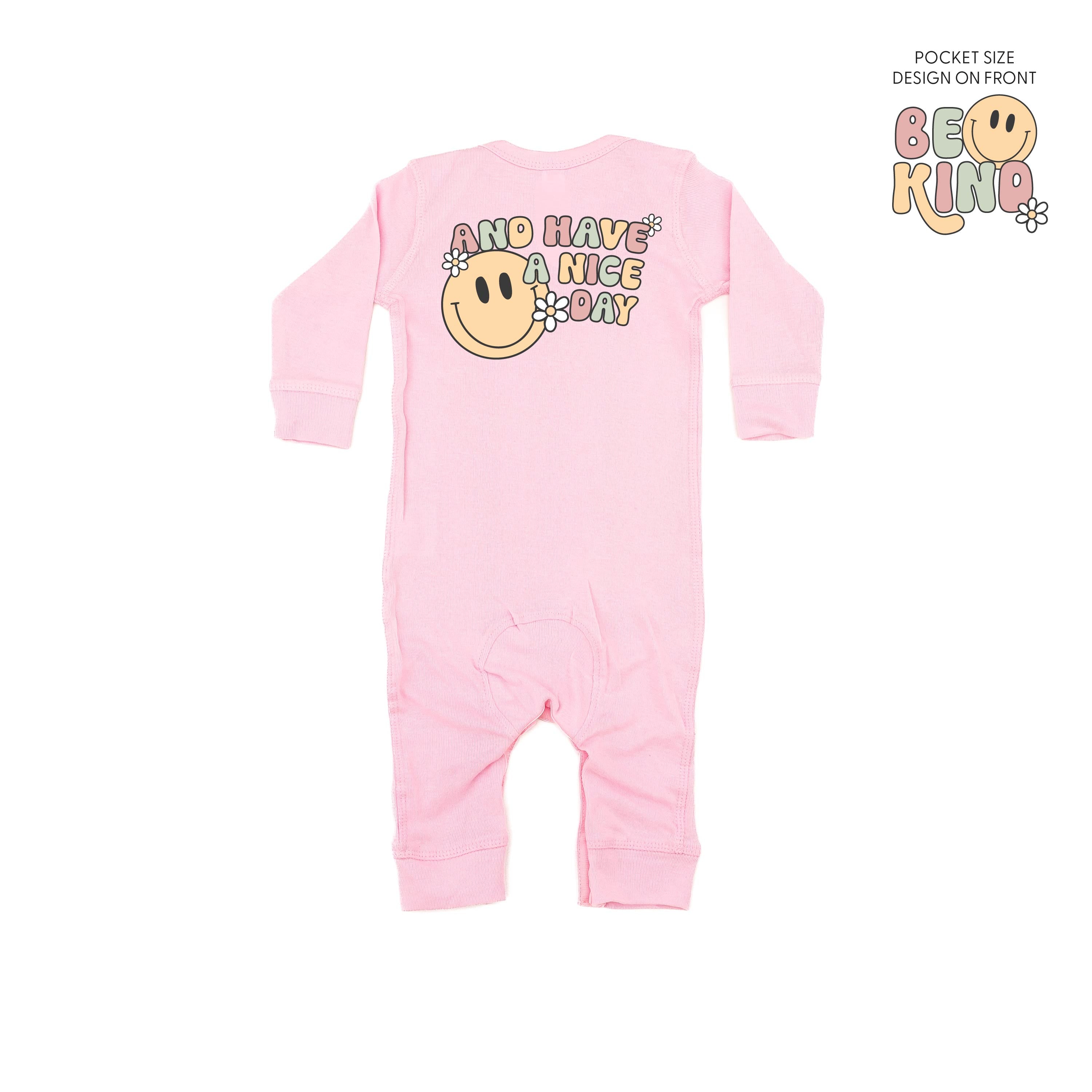 Be Kind Pocket on Front w/ And Have a Nice Day on Back - Baby Sleeper Little Mama Shirt Shop