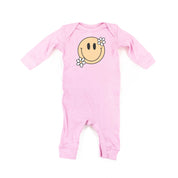 Big Smiley w/ Flowers - Baby Sleeper Little Mama Shirt Shop