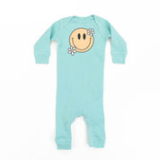 Big Smiley w/ Flowers - Baby Sleeper Little Mama Shirt Shop