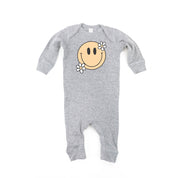 Big Smiley w/ Flowers - Baby Sleeper Little Mama Shirt Shop