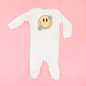 Big Smiley w/ Flowers - Baby Sleeper Little Mama Shirt Shop