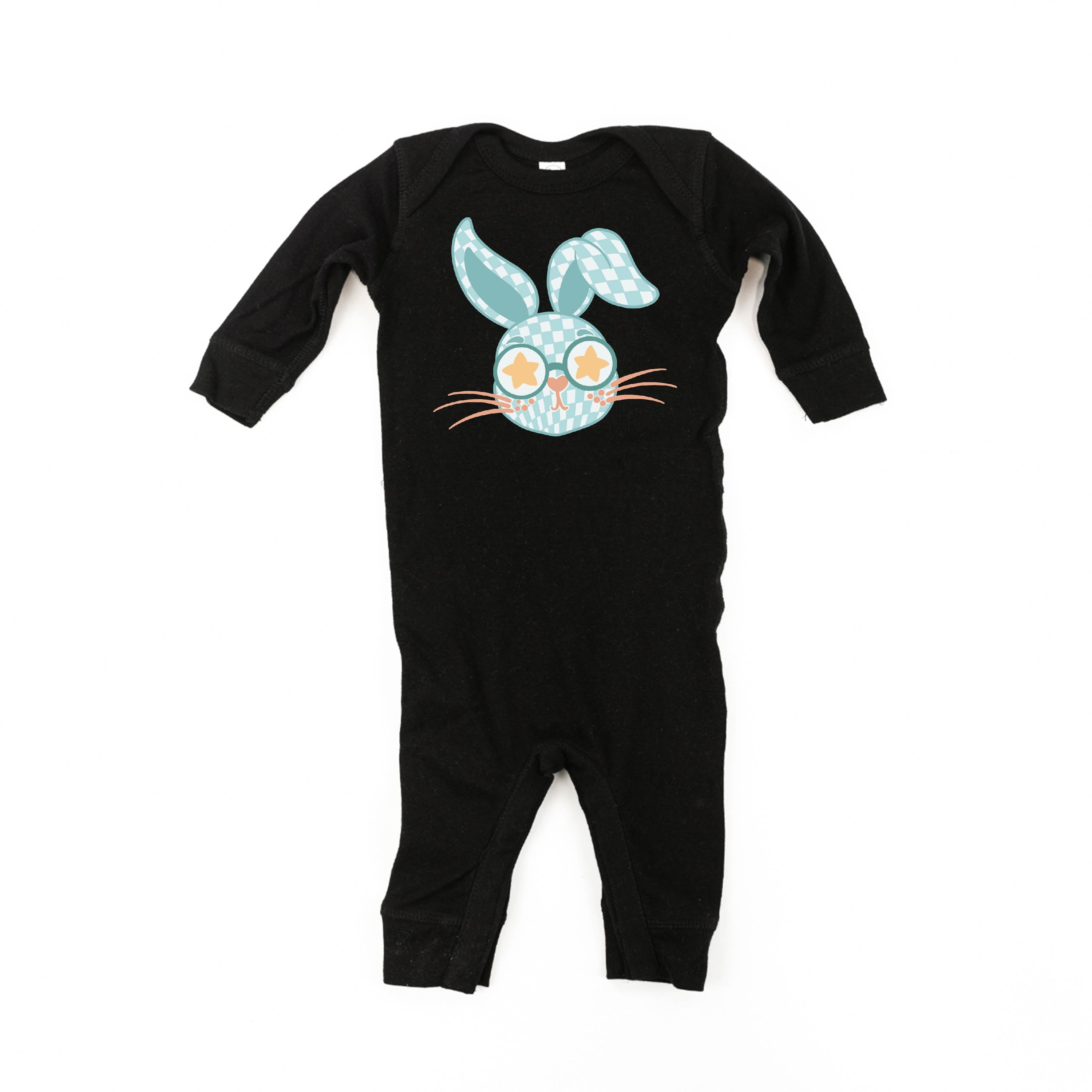 Blue Checkered Bunny - Baby Sleeper Little Mama Shirt Shop