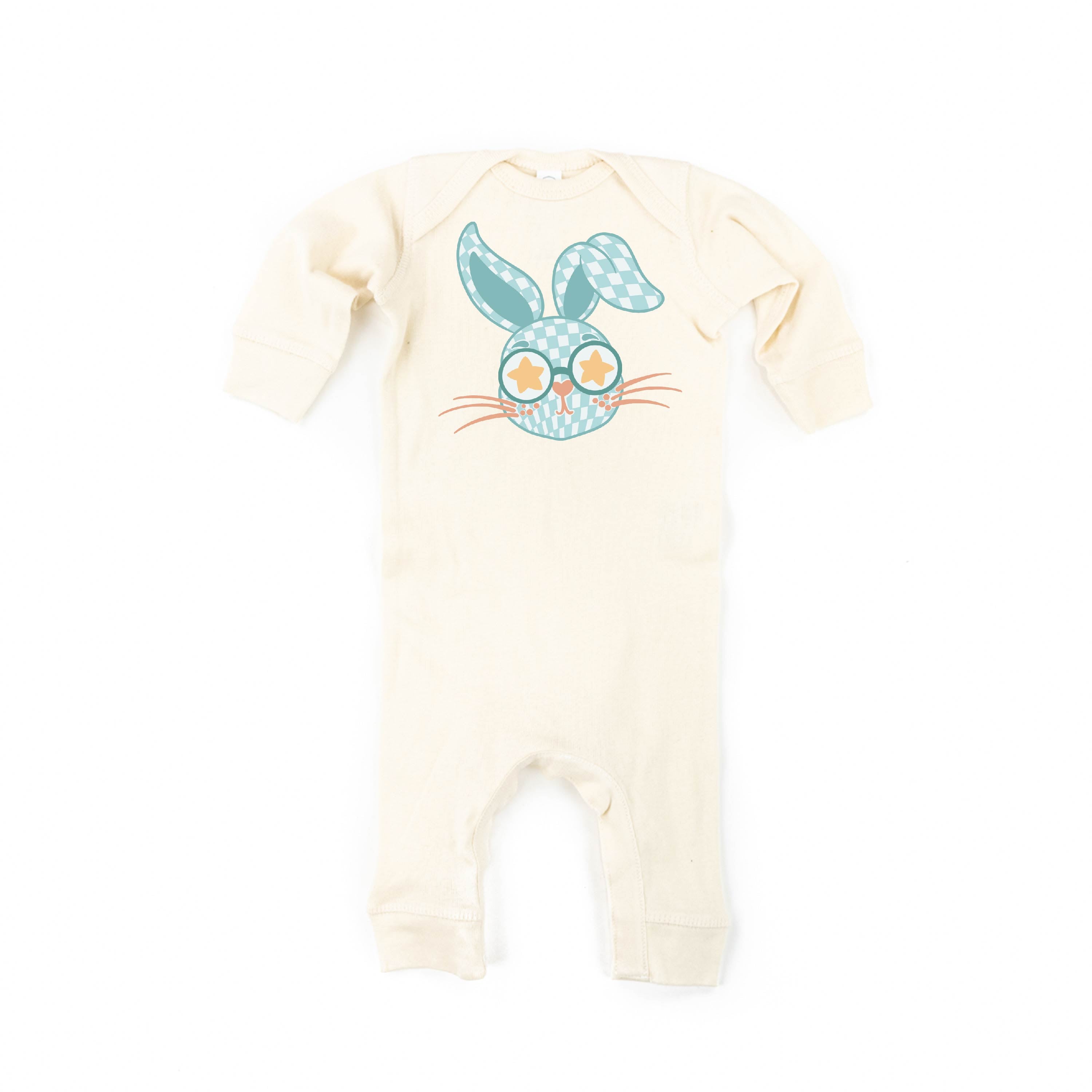 Blue Checkered Bunny - Baby Sleeper Little Mama Shirt Shop