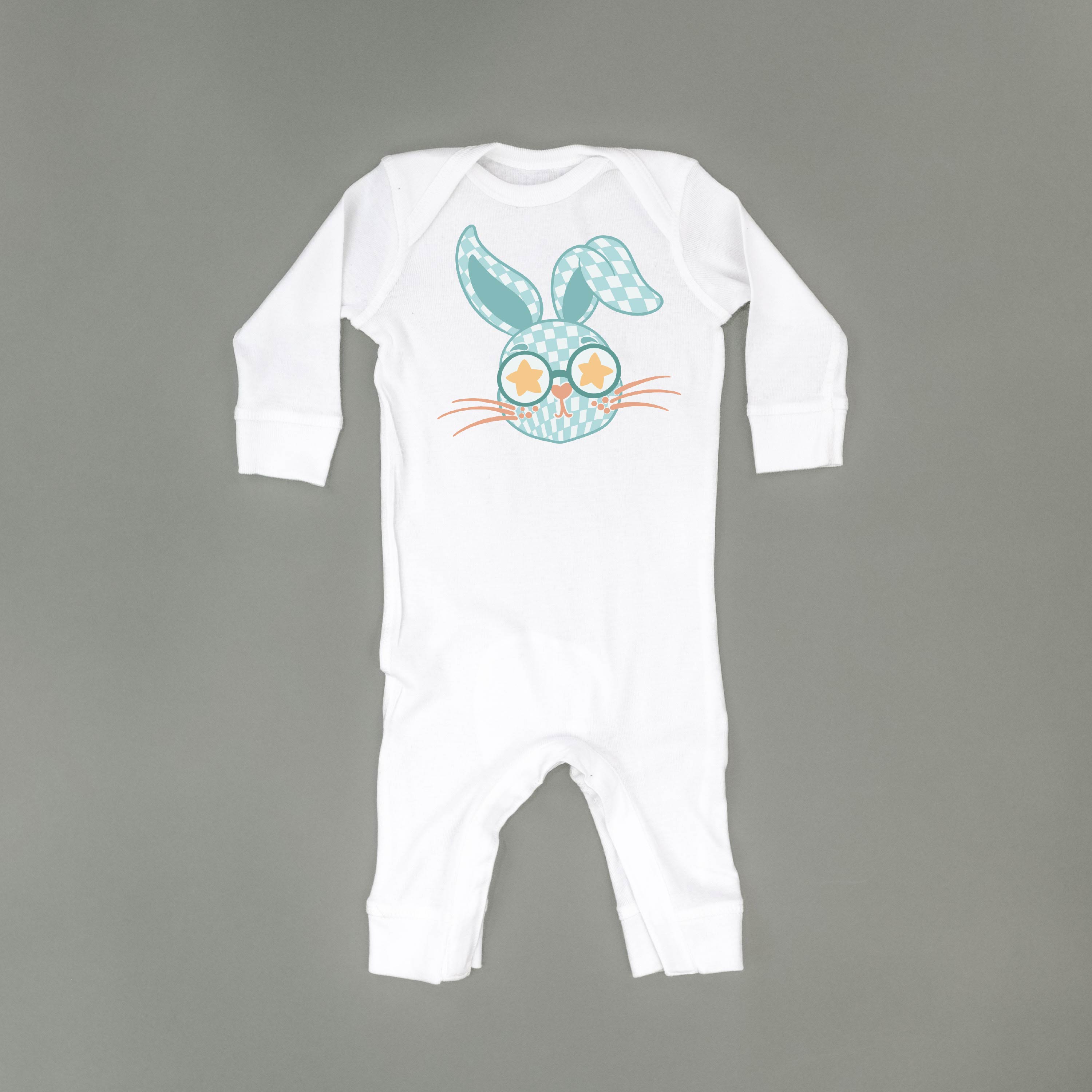 Blue Checkered Bunny - Baby Sleeper Little Mama Shirt Shop