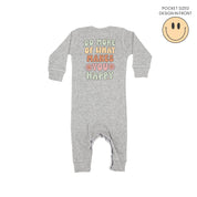 Smiley Pocket on Front w/ Do More Of What Makes You Happy on Back - Baby Sleeper Little Mama Shirt Shop