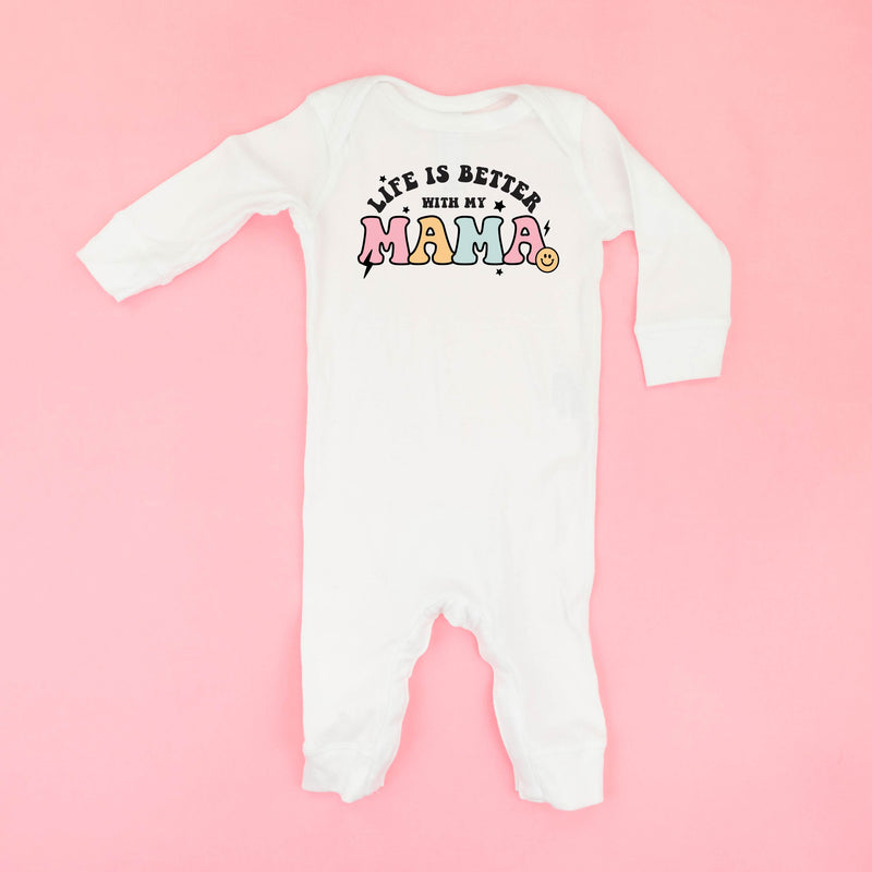 THE RETRO EDIT - Life is Better with My Mama  - One Piece Baby Sleeper