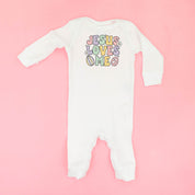 Easter Eggs Jesus Loves Me - Girl Version - Baby Sleeper Little Mama Shirt Shop
