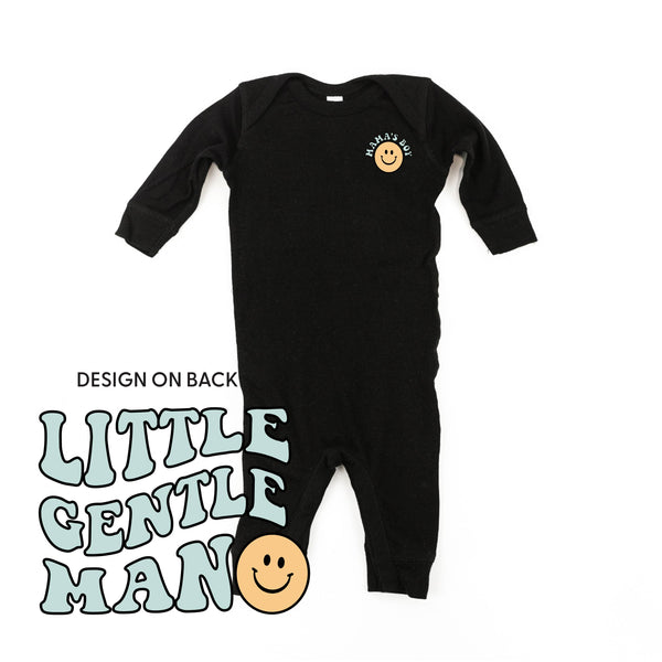 THE RETRO EDIT - Mama's Boy Pocket on Front w/ Little Gentleman on Back  - One Piece Baby Sleeper