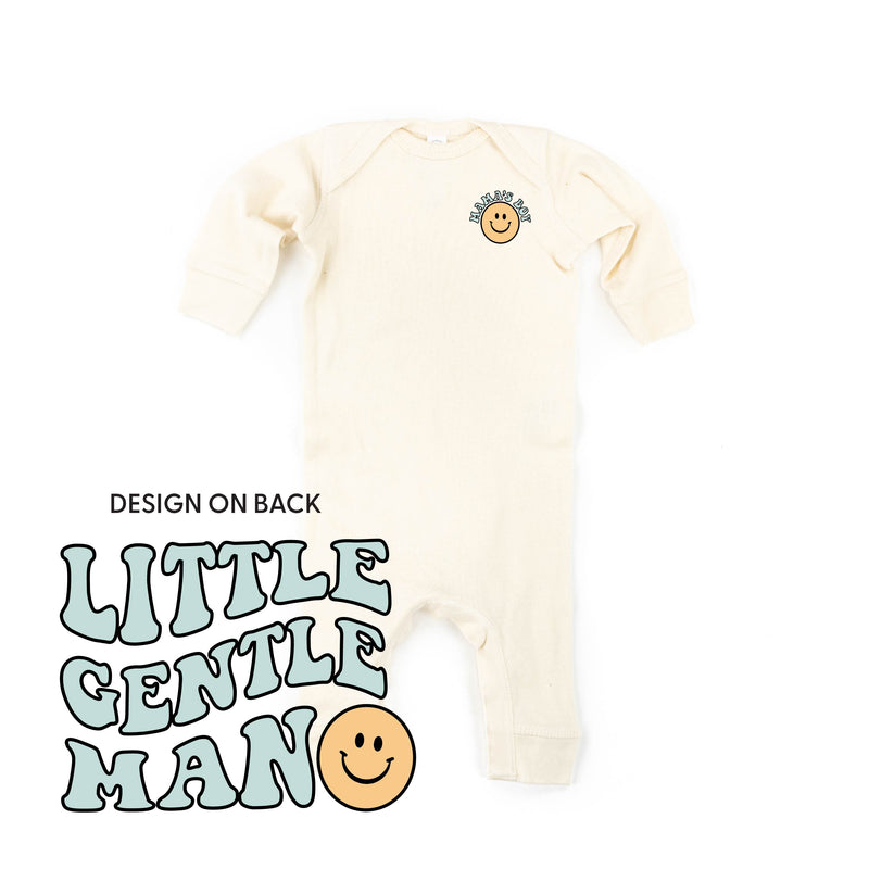 THE RETRO EDIT - Mama's Boy Pocket on Front w/ Little Gentleman on Back  - One Piece Baby Sleeper