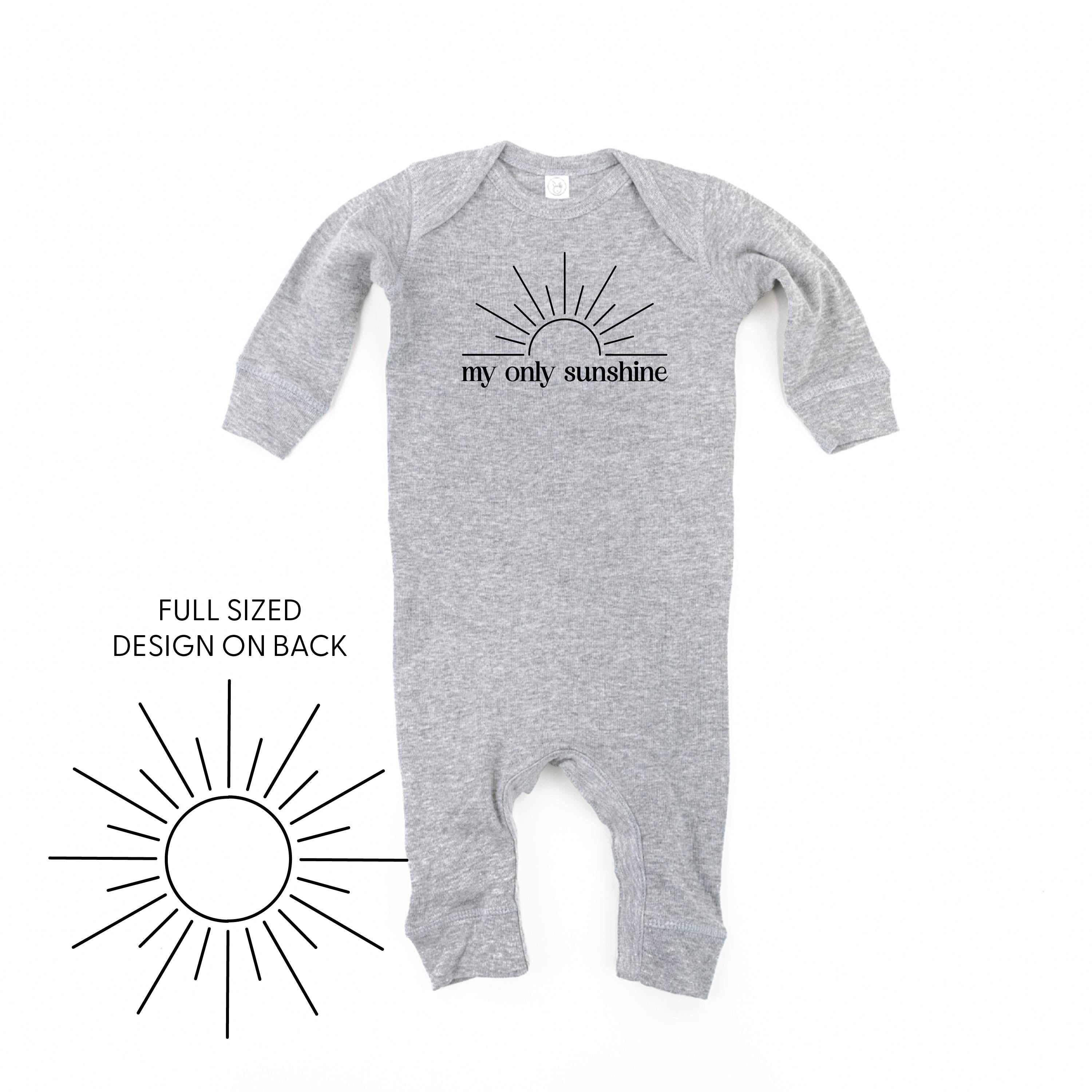 My Only Sunshine w/ Full Sun on Back - Baby Sleeper Little Mama Shirt Shop