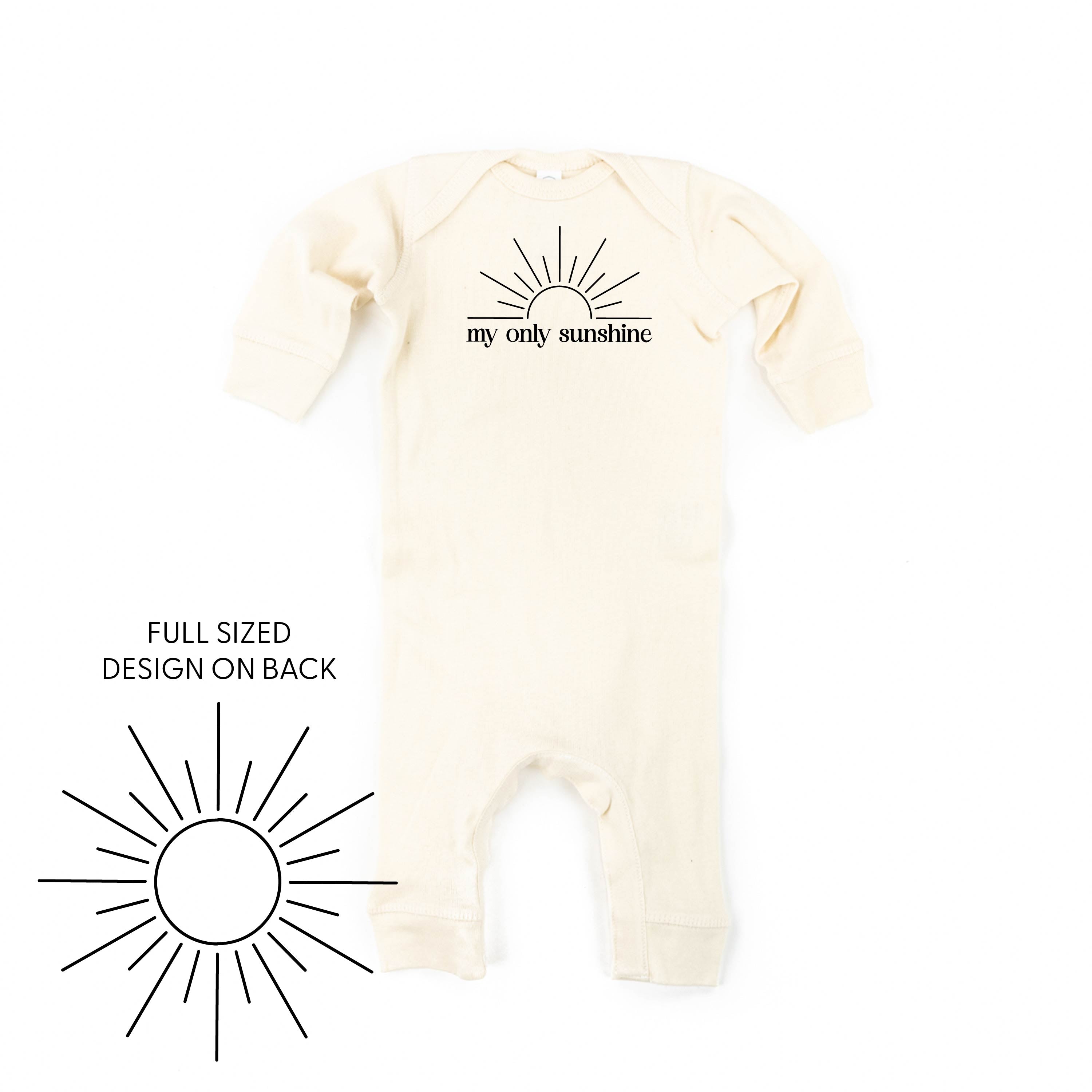 My Only Sunshine w/ Full Sun on Back - Baby Sleeper Little Mama Shirt Shop