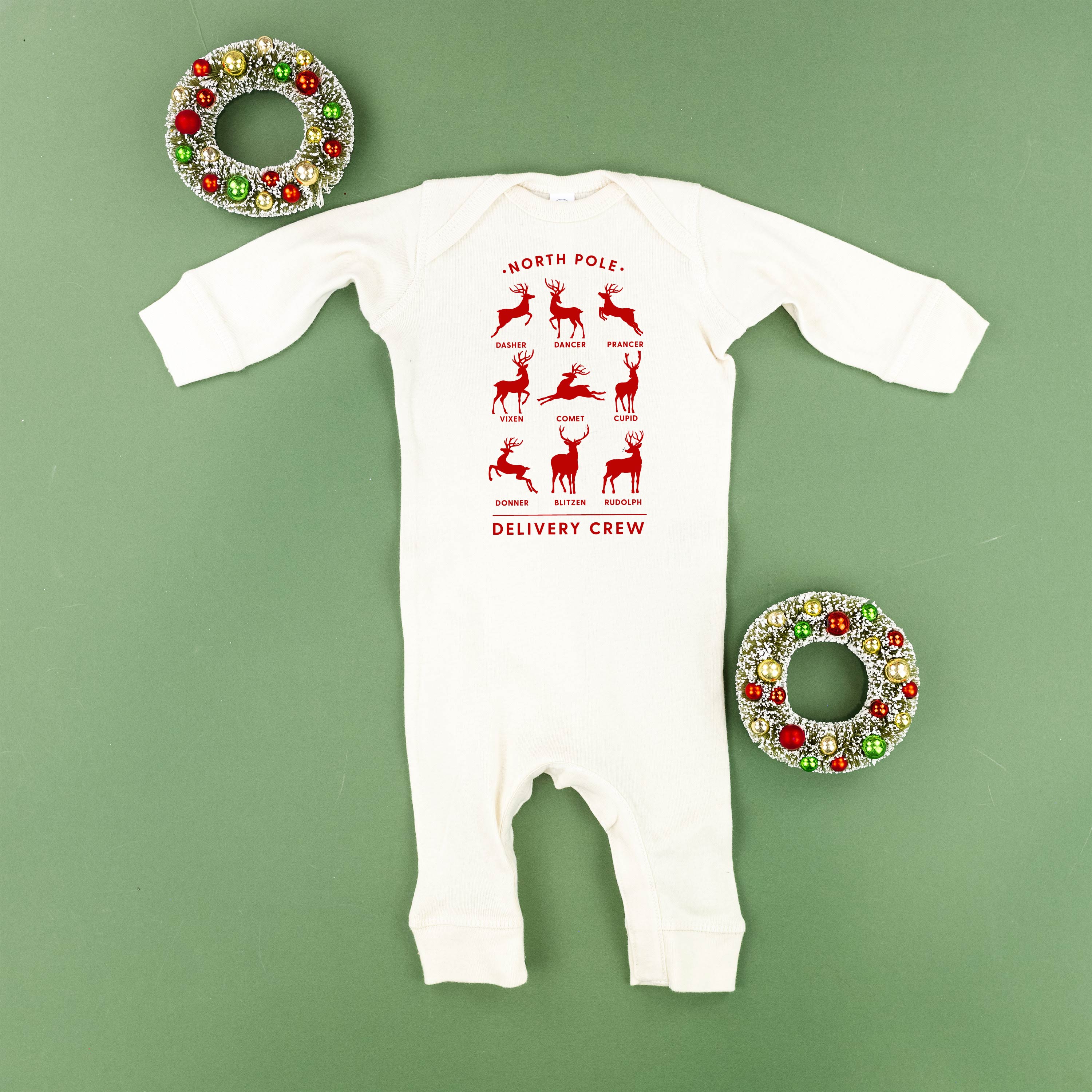 Reindeer - North Pole Delivery Crew - Baby Sleeper Little Mama Shirt Shop