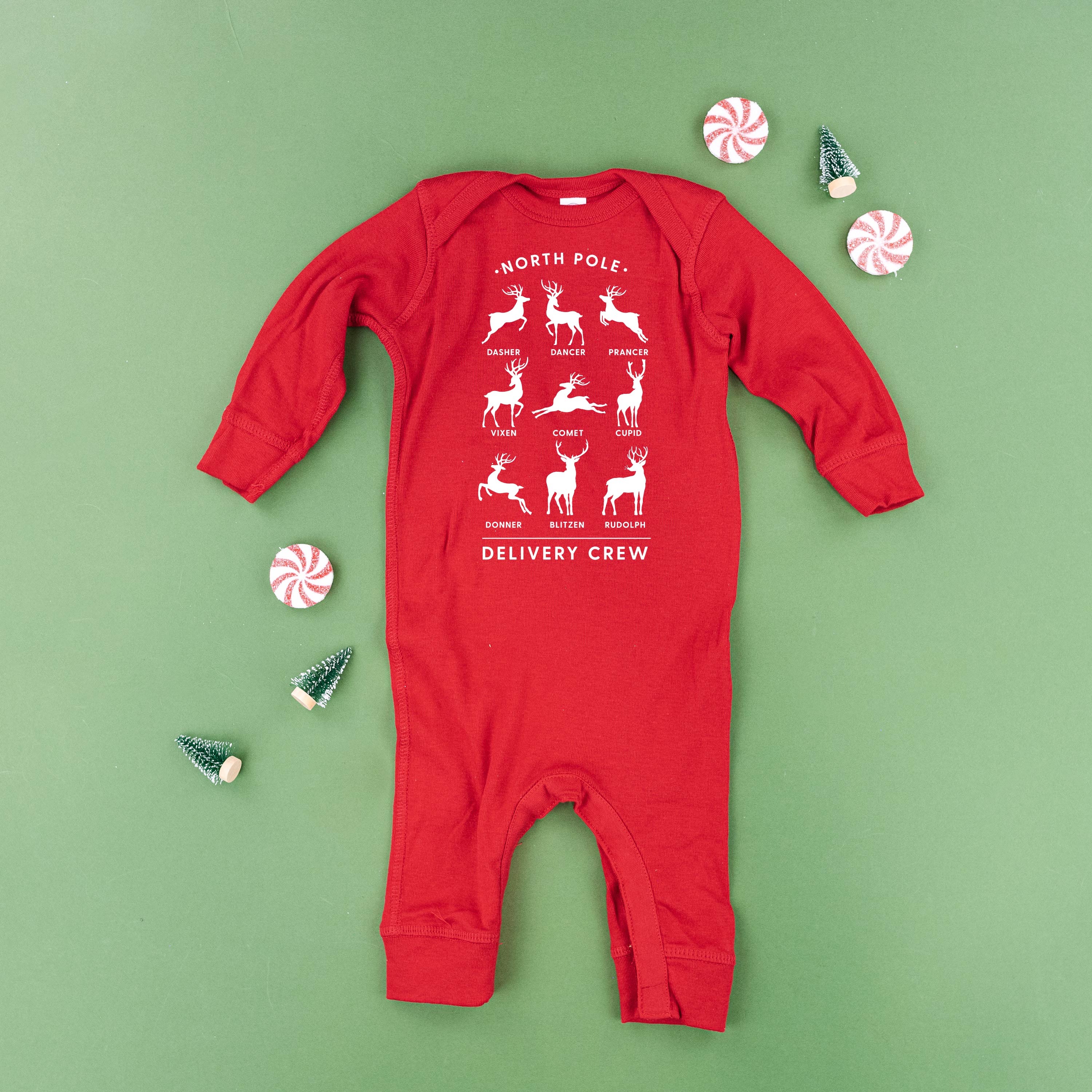 Reindeer - North Pole Delivery Crew - Baby Sleeper Little Mama Shirt Shop