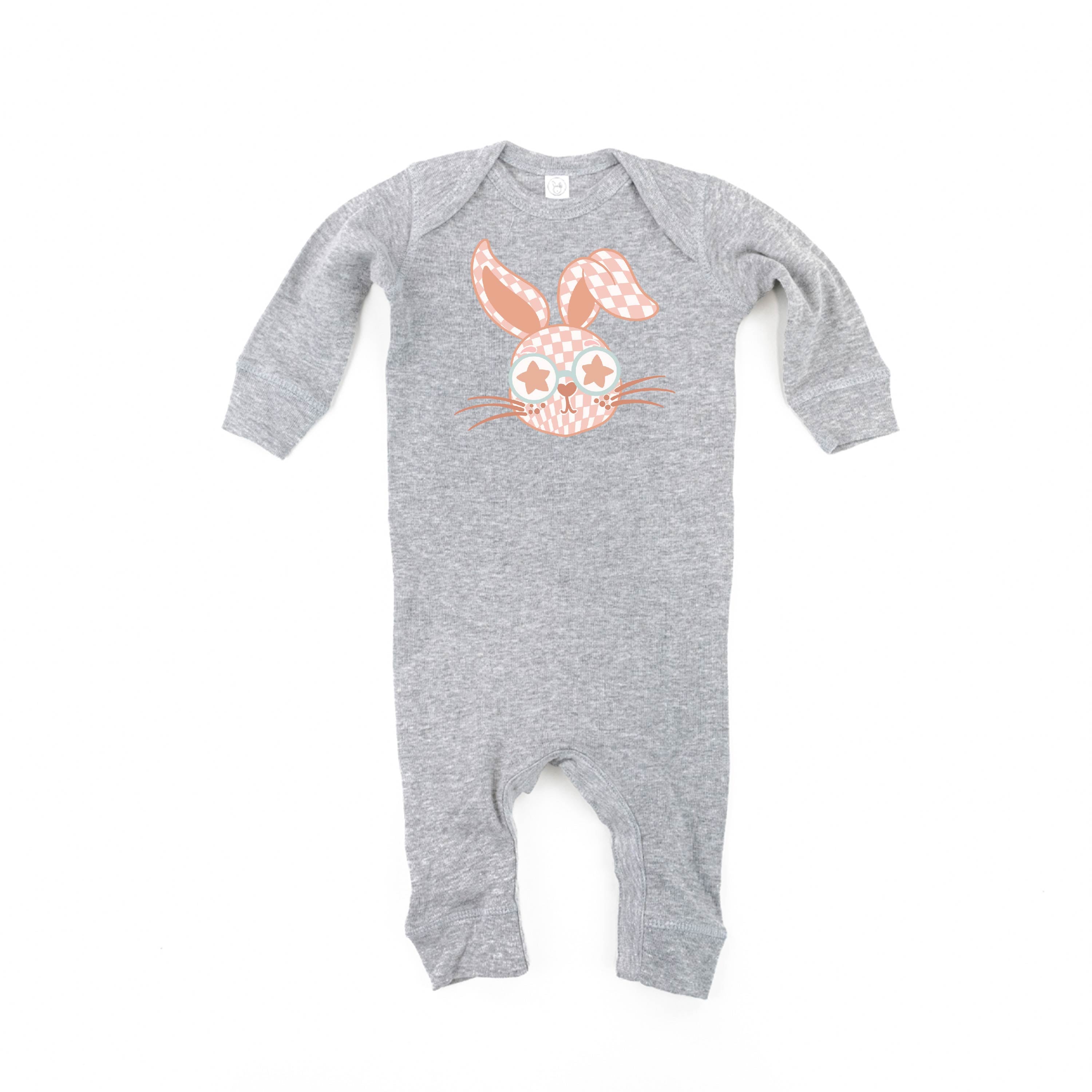 Pink Checkered Bunny - Baby Sleeper Little Mama Shirt Shop