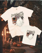 Scary Movies and Chill - Set of 2 Coordinating Tees Little Mama Shirt Shop