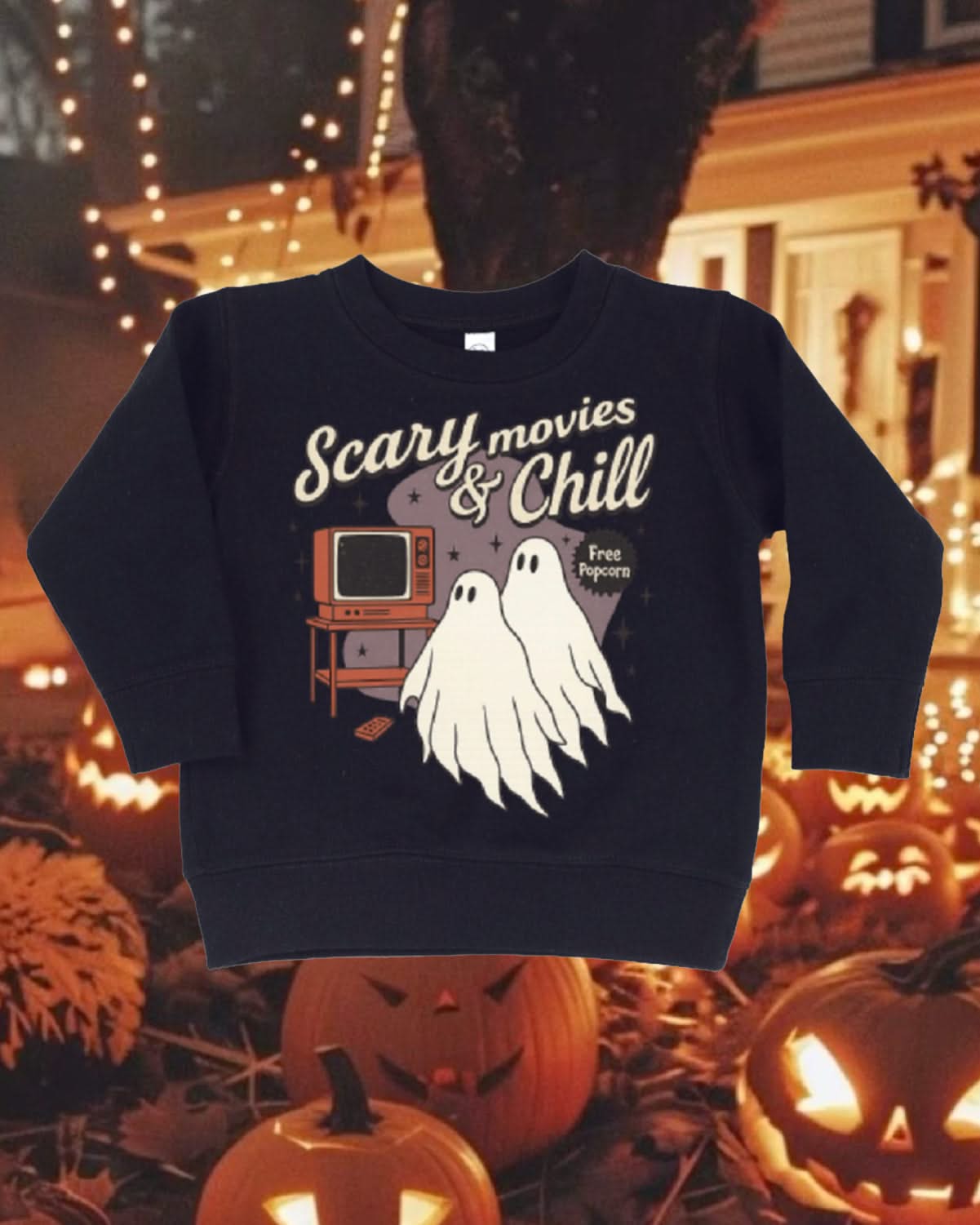 Scary Movies and Chill - Child Sweater Little Mama Shirt Shop
