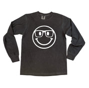 Smarty Pants Smiley - LONG SLEEVE Comfort Colors Tee Little Mama Shirt Shop