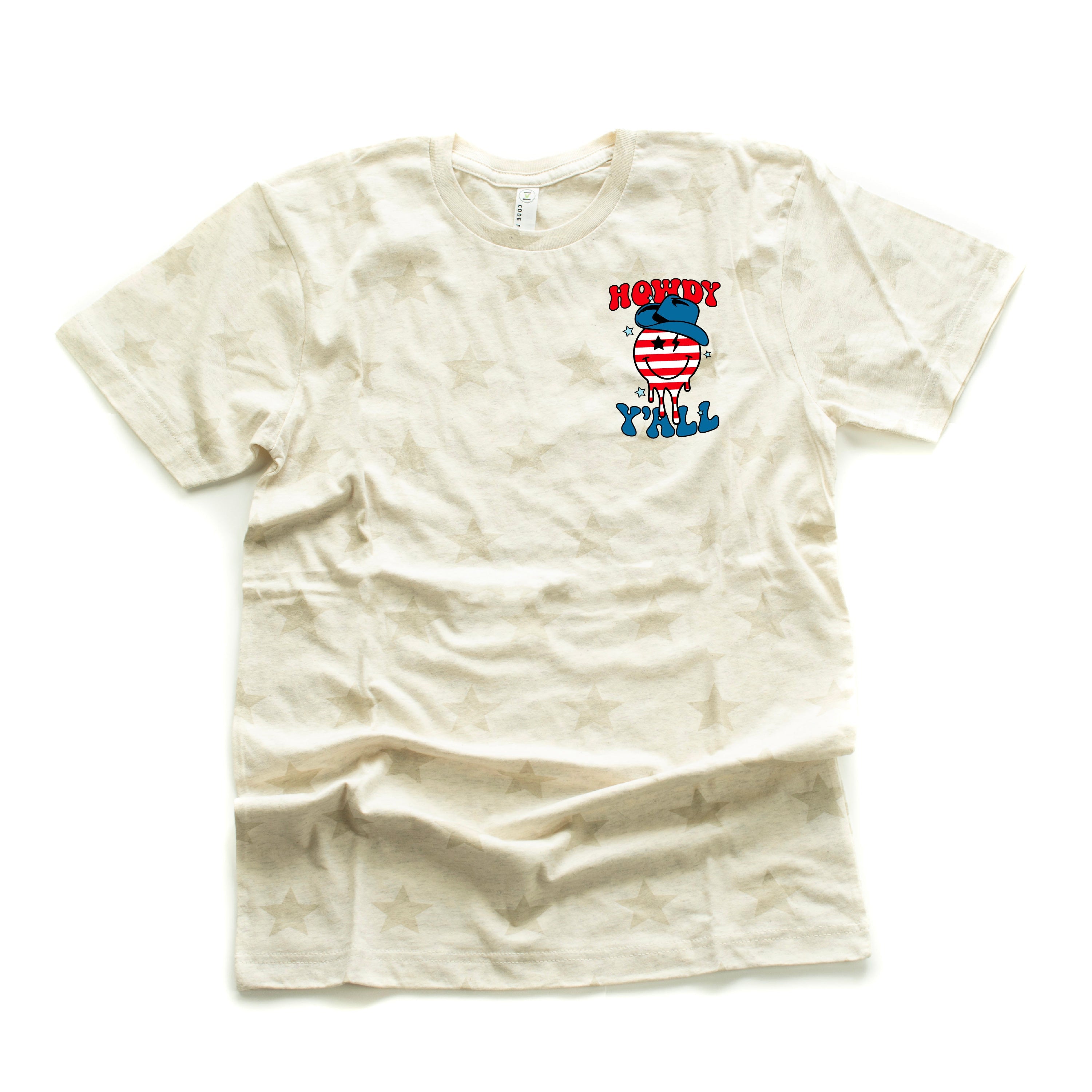 Howdy Y'all - Cowboy Smiley - Unisex STAR Tee Little Mama Shirt Shop