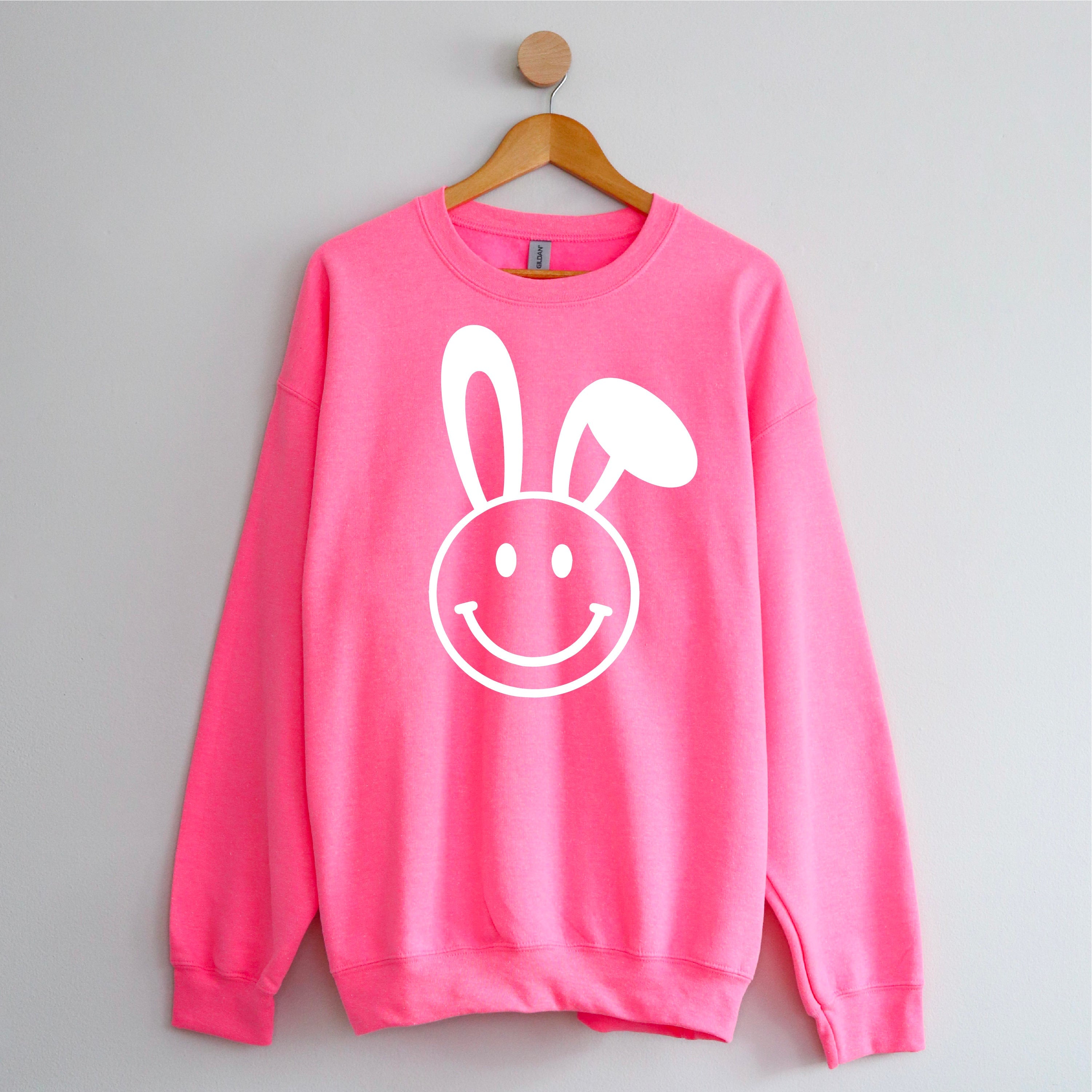 Smiley Face Bunny - BASIC Fleece Little Mama Shirt Shop LLC