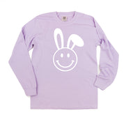 Smiley Face Bunny - LONG SLEEVE Comfort Colors Tee Little Mama Shirt Shop