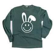 Smiley Face Bunny - LONG SLEEVE Comfort Colors Tee Little Mama Shirt Shop