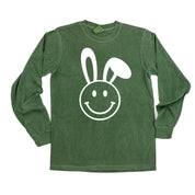 Smiley Face Bunny - LONG SLEEVE Comfort Colors Tee Little Mama Shirt Shop