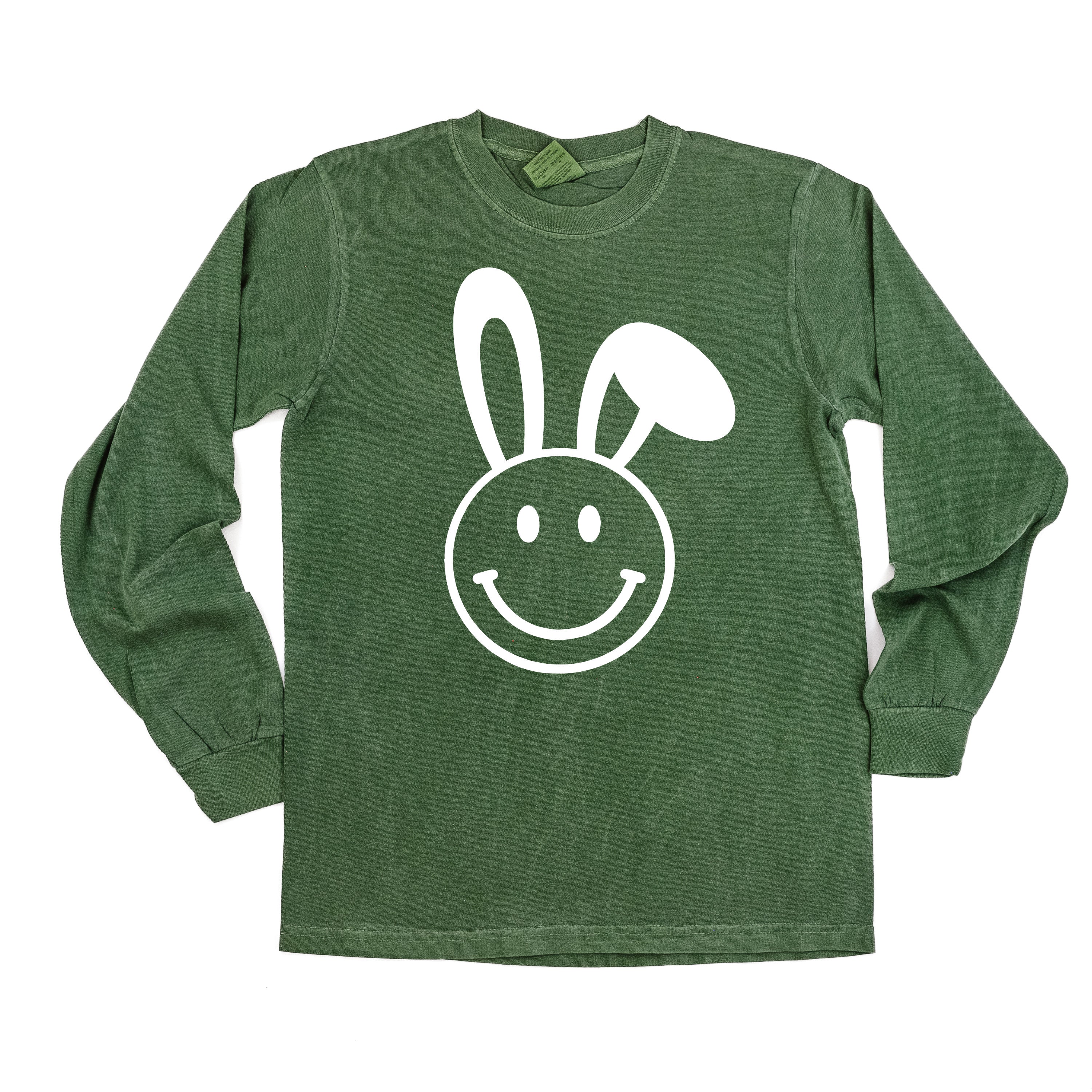 Smiley Face Bunny - LONG SLEEVE Comfort Colors Tee Little Mama Shirt Shop