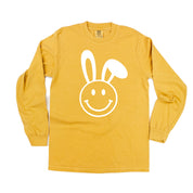 Smiley Face Bunny - LONG SLEEVE Comfort Colors Tee Little Mama Shirt Shop