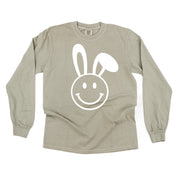 Smiley Face Bunny - LONG SLEEVE Comfort Colors Tee Little Mama Shirt Shop