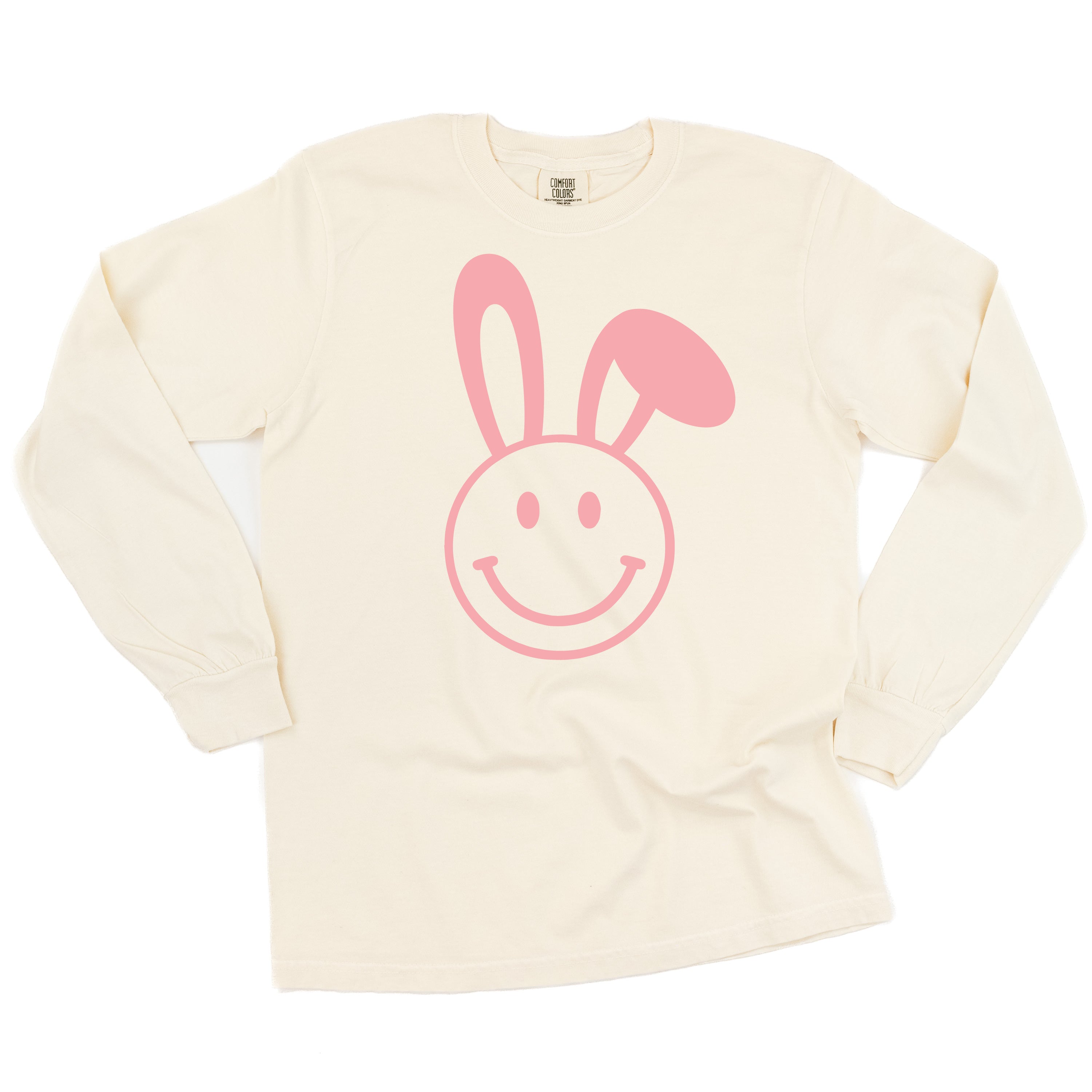 Smiley Face Bunny - LONG SLEEVE Comfort Colors Tee Little Mama Shirt Shop