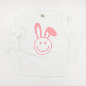 Smiley Face Bunny - LONG SLEEVE Comfort Colors Tee Little Mama Shirt Shop