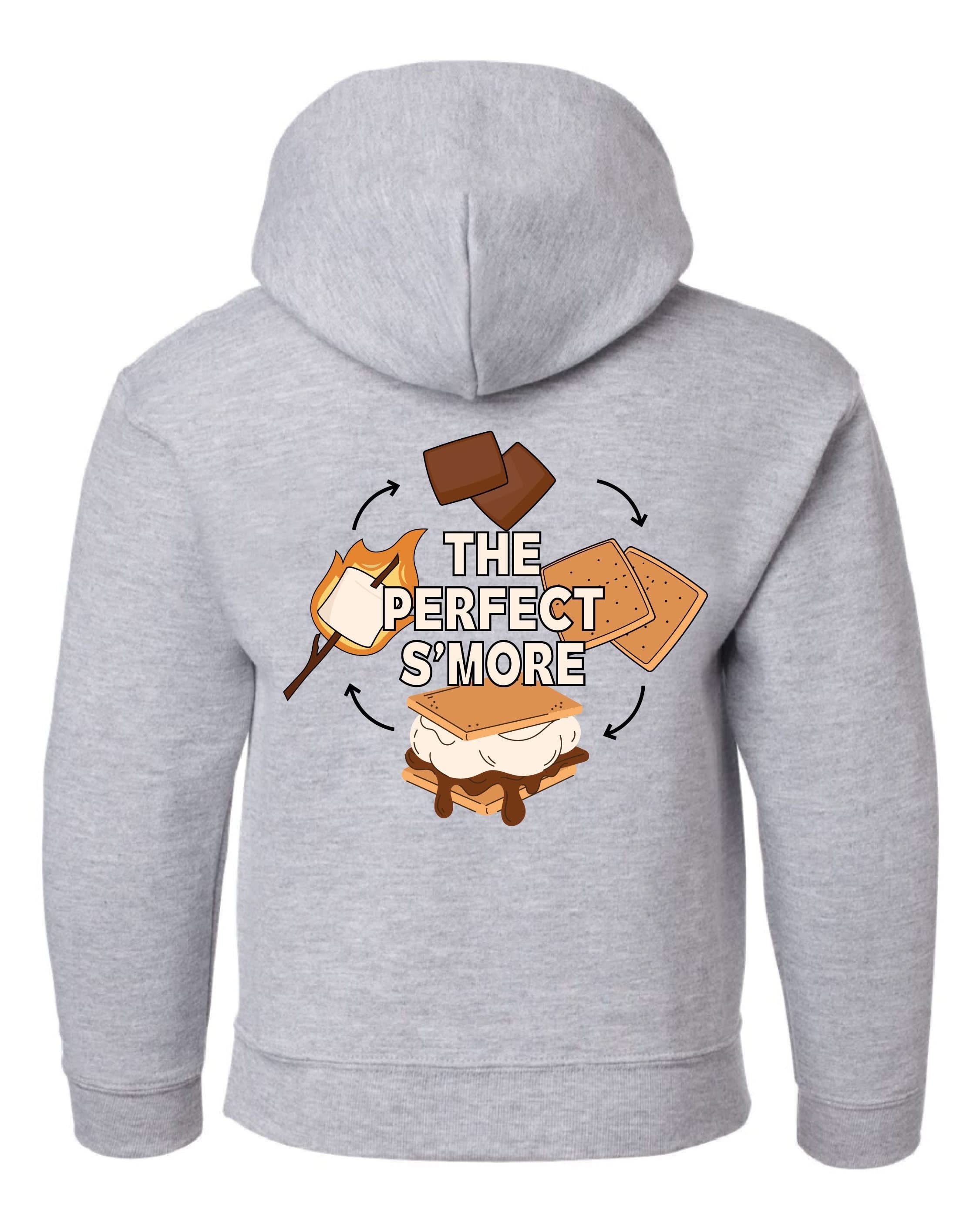 S'mores Squad/The Perfect S'more (pf&b) - Gray BASIC Fleece Child HOODIE Little Mama Shirt Shop LLC