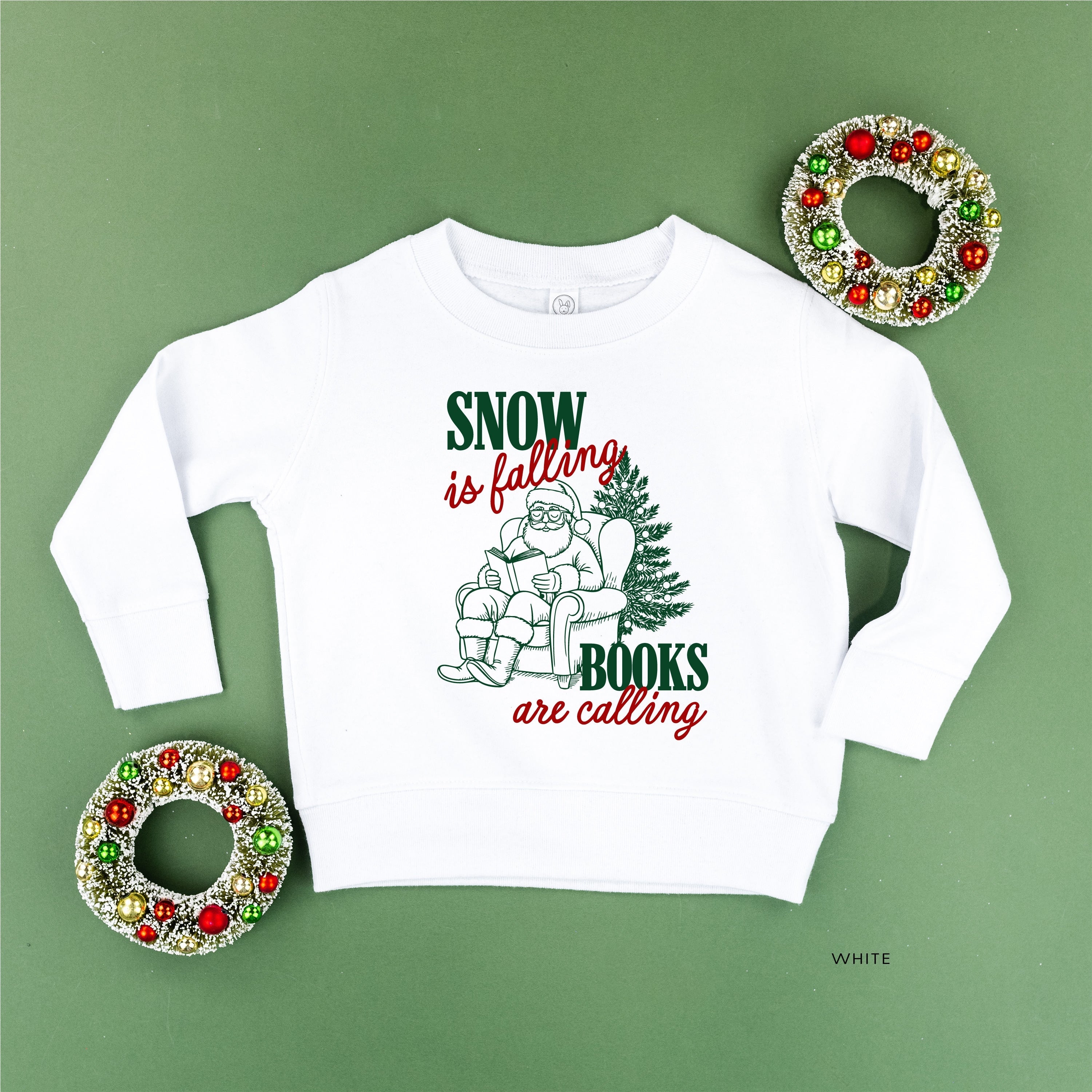 Snow Is Falling Books Are Calling - Child Sweater Little Mama Shirt Shop
