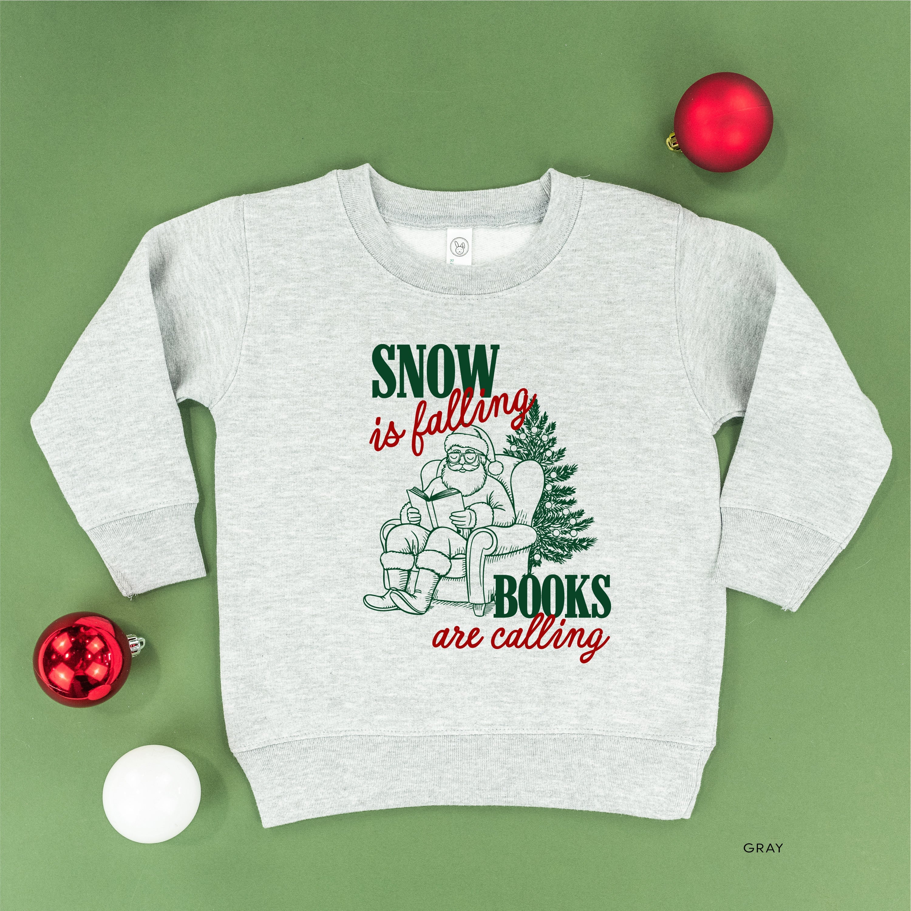 Snow Is Falling Books Are Calling - Child Sweater Little Mama Shirt Shop