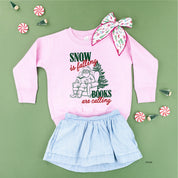 Snow Is Falling Books Are Calling - Child Sweater Little Mama Shirt Shop