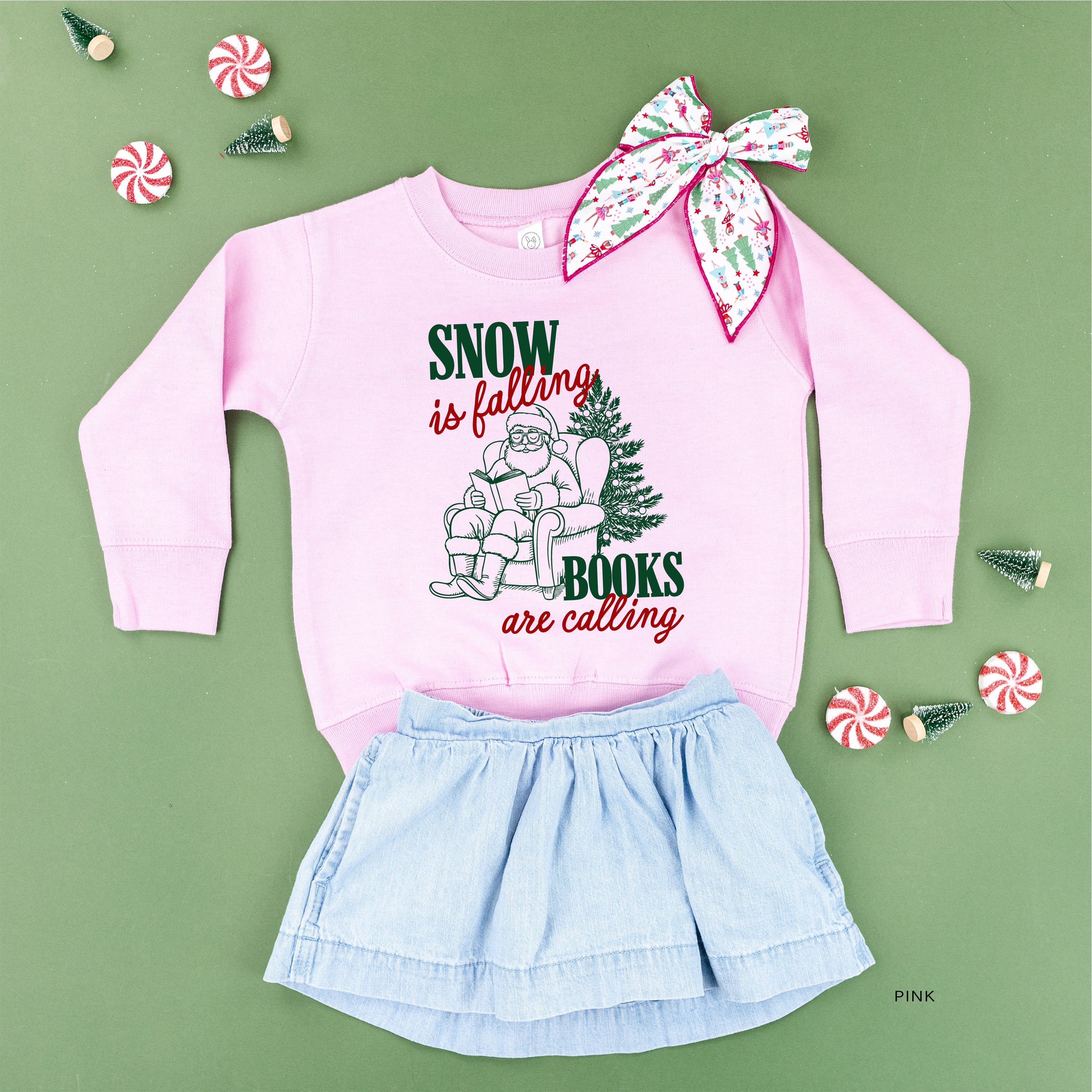 Snow Is Falling Books Are Calling - Child Sweater Little Mama Shirt Shop