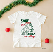 Snow Is Falling Books Are Calling - Child Tee Little Mama Shirt Shop