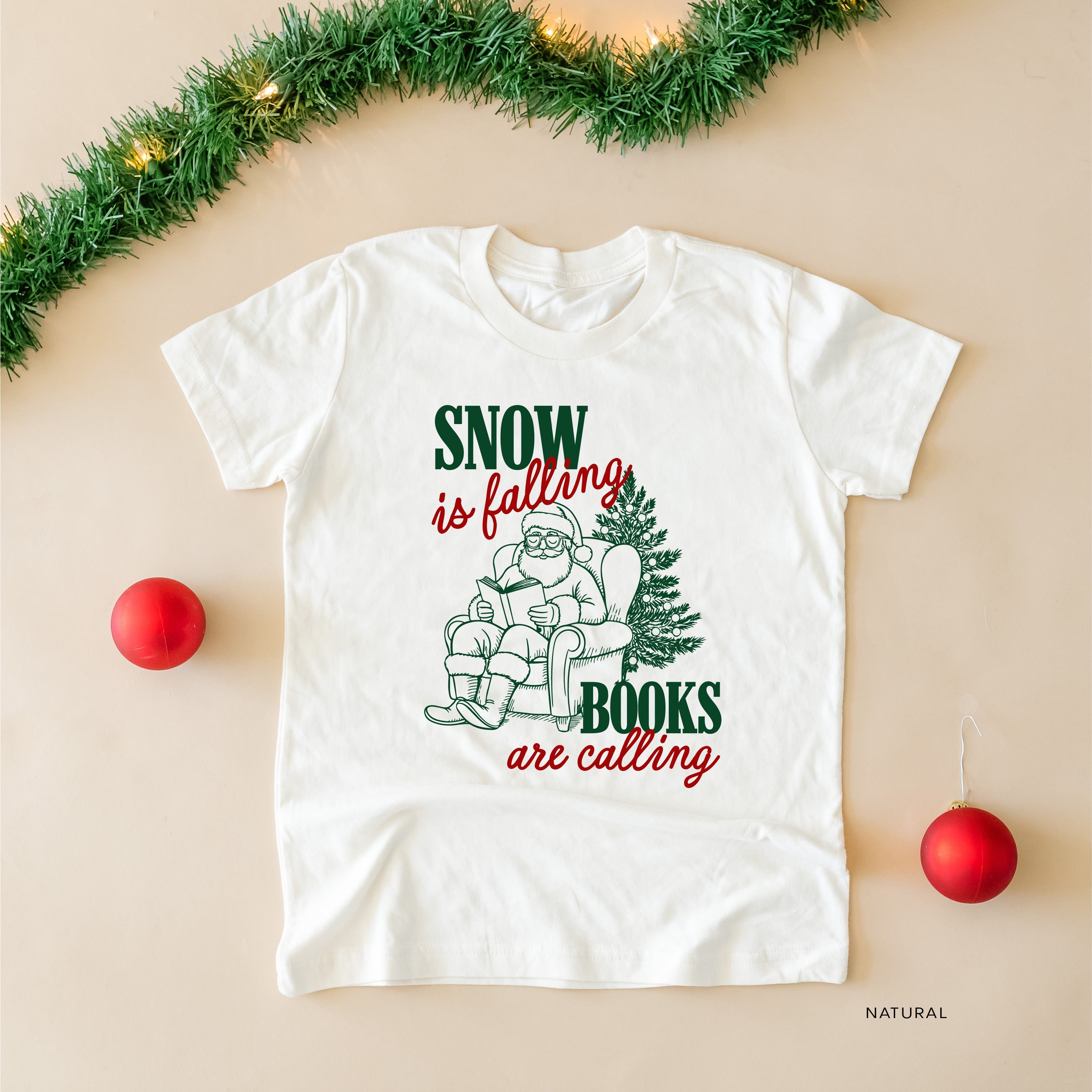 Snow Is Falling Books Are Calling - Child Tee Little Mama Shirt Shop