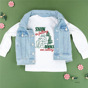 Snow Is Falling Books Are Calling - Child LONG SLEEVE Tee Little Mama Shirt Shop
