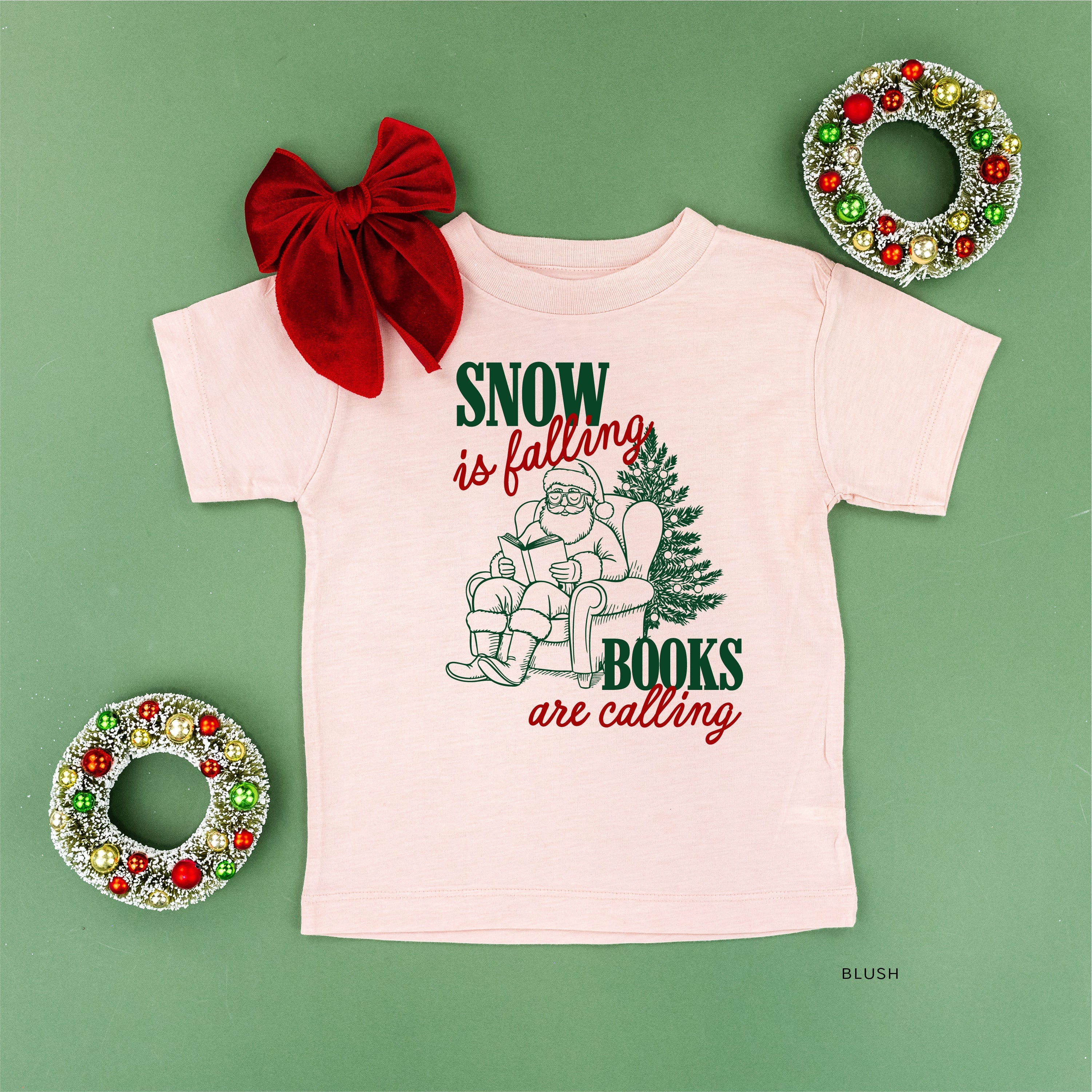 Snow Is Falling Books Are Calling - Child Tee Little Mama Shirt Shop