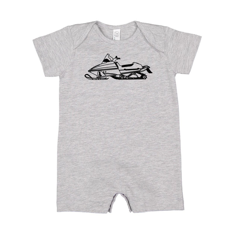 SNOWMOBILE - Minimalist Design - Short Sleeve / Shorts - One Piece Baby Romper