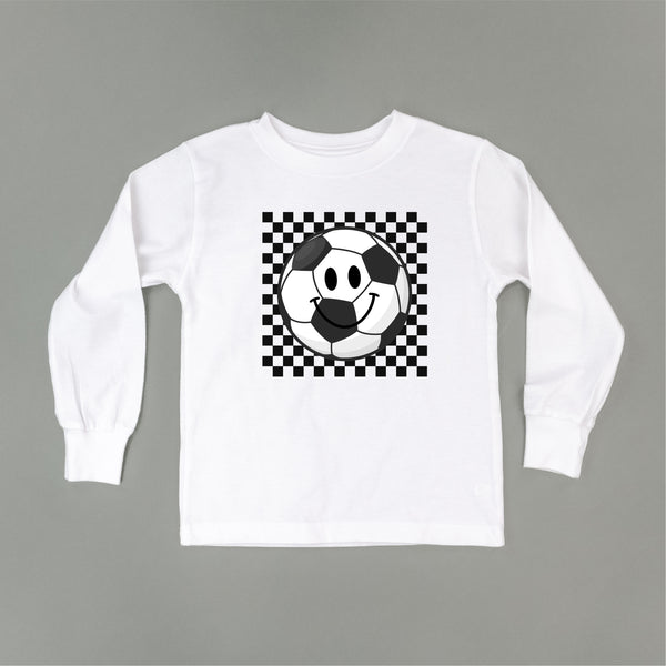 Checkers Smiley - Soccer Ball - Long Sleeve Child Shirt